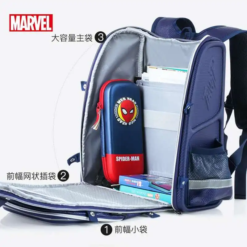 2022 Disney Neue Schule Taschen Für Jungen Primäre Student Schulter Orthopädische Rucksack Grade 1-3 Eisen Spinne Mann Mochilas