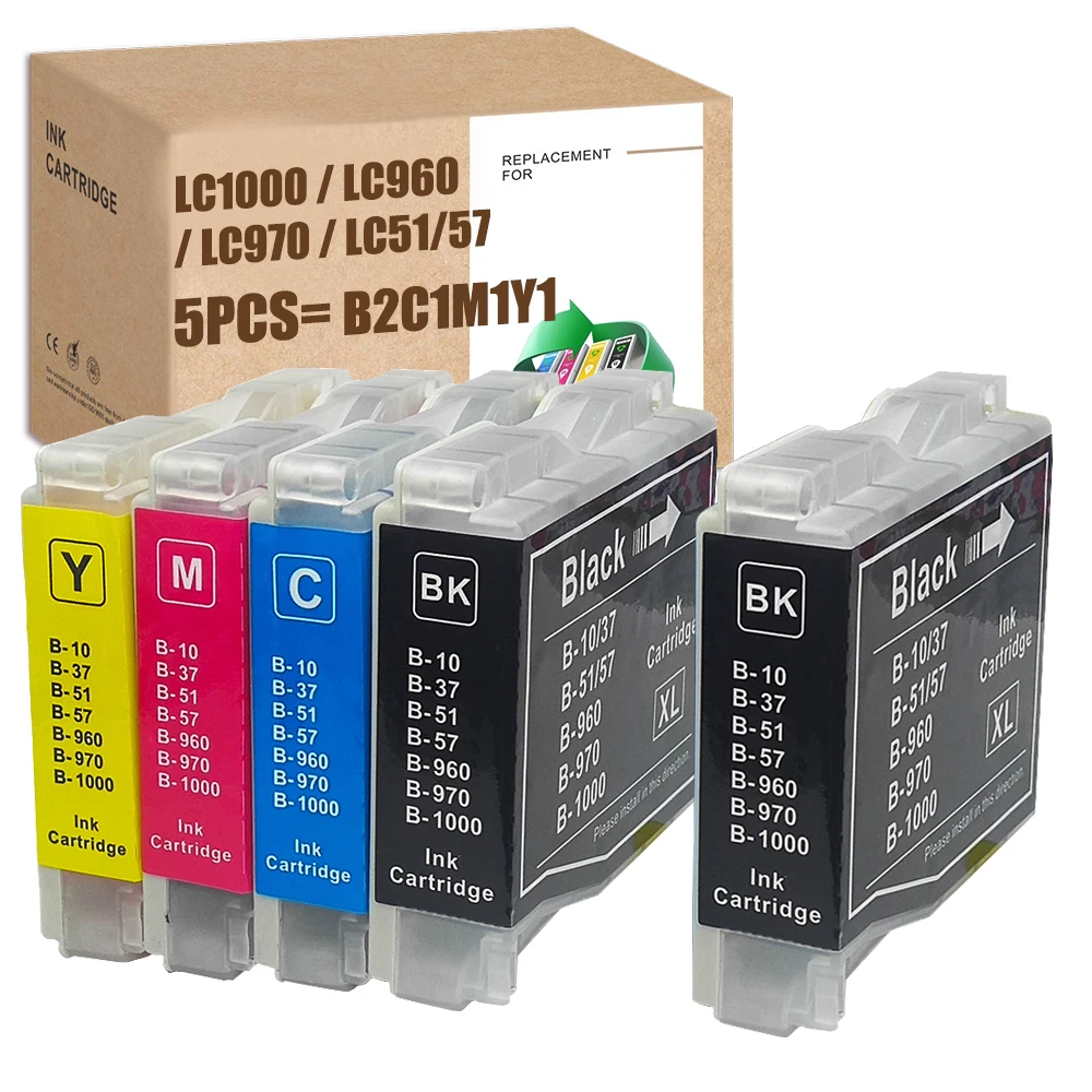 Hs compatível para o irmão lc1000/lc970 lc1000 impressora tinta DCP-130C, 135c, 150c, 540cn, 750cw MFC-235C, 240c, 260c, 440cn, 680cn fax-1355