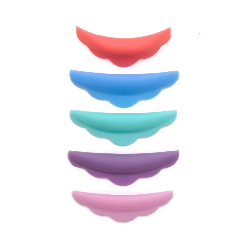 5Pair colorful Professional Silicone Eyelash Perming Pad Silicone Eyelashes Curler Rods Lashes Lift Shield Tool