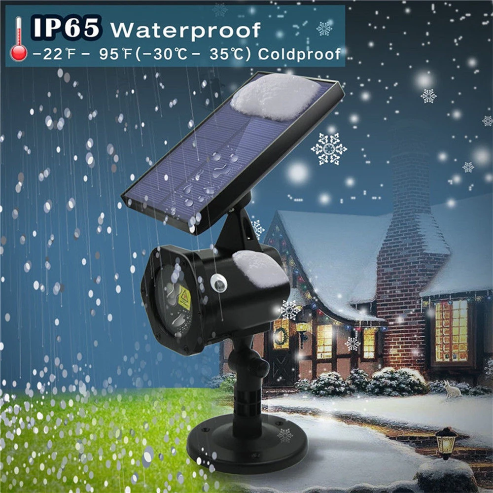 Luces solares impermeables para exteriores, lámpara de Proyector láser para jardín, paisaje, decoración de luces navideñas, 2200mA