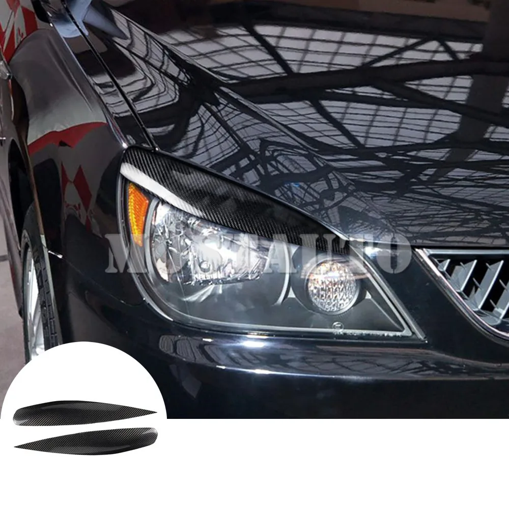 

For Mitsubishi Lancer Ralliart Real Carbon Fiber Exterior Headlight Cover Eyelid Eyebrow Trim 2004-2006 2pcs Car Accessories