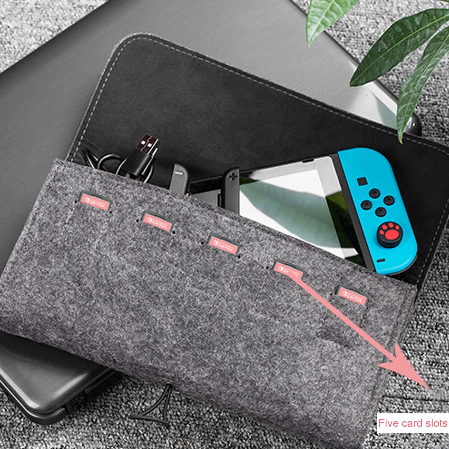 

Bevigac Large Felt Protective Traveling Carrying Case Storage Pouch Bag for for Nintendo Nitendo Nintend Switch Controller