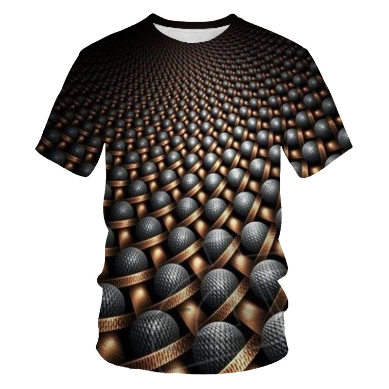 2021 New 3d Print T-shirt Cool Ball Pattern Short-sleeved Men T Shirt O-collar High Elastic Hip-hop Casual Streetwear T Shirts