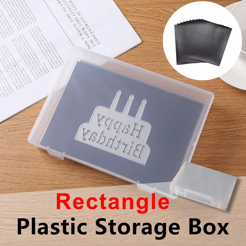 

Rectangle Storage Box Magnet Sheets Plastic Bags Set For Cutting Dies Clear Stamp Collection PVC Die-Case Holders Hot Sell 2021