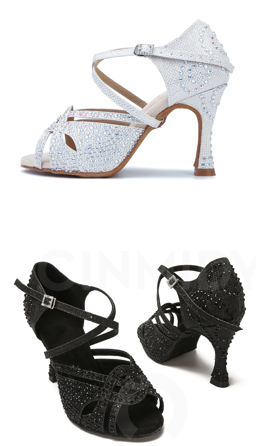 CINMIDY Latein Tanzschuhe Damen Ballsaal Tanzschuhe Mädchen Tango Salsa High Heels Damen Tanz Sneakers Damen Hochzeitsschuhe – Detail 13
