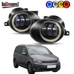 2 X Angel Eye Fog Light Assembly For Volkswagen VW Touran (1T3) 2010-2015 30W Car LED Lens Fog Daytime Lamp DRL 6000LM 12V