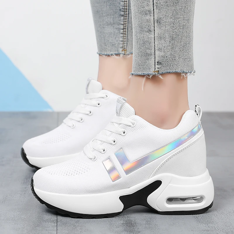 2020 Women Shoes Platform Sneakers Woman Air Cushion Shoes Comfortable Heightening Footwear Chaussures Femme Basket Femme