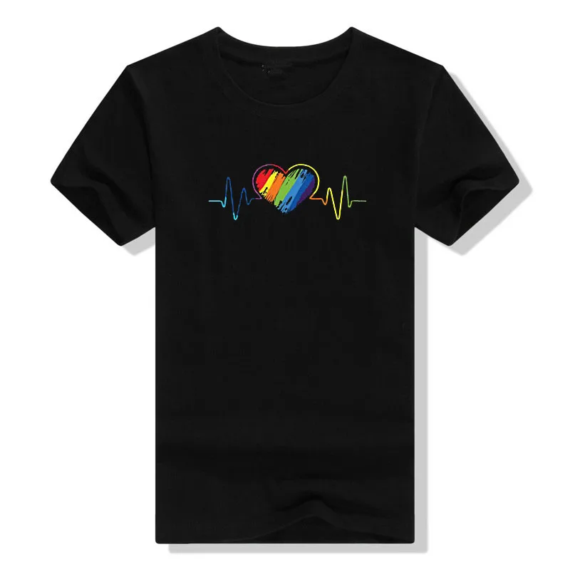 

Rainbow Heartbeat LGBTQ T-Shirt,LGBT Gay Pride Unisex Sizing for Men and Women