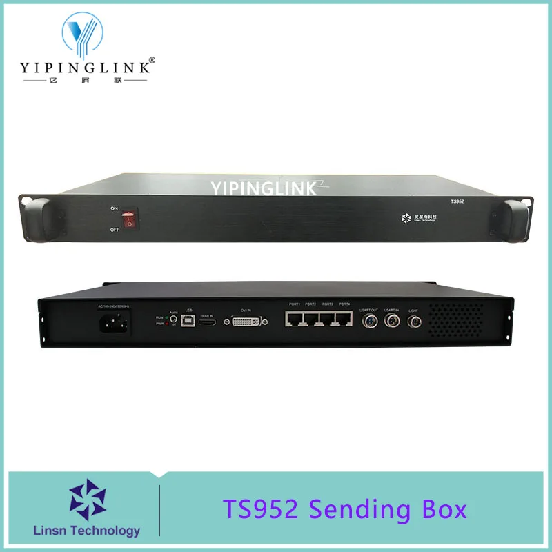 LINSN sender box TS952 new sending card with 4 ports RJ45 output 2.6 million for outdoor and indoor led screen