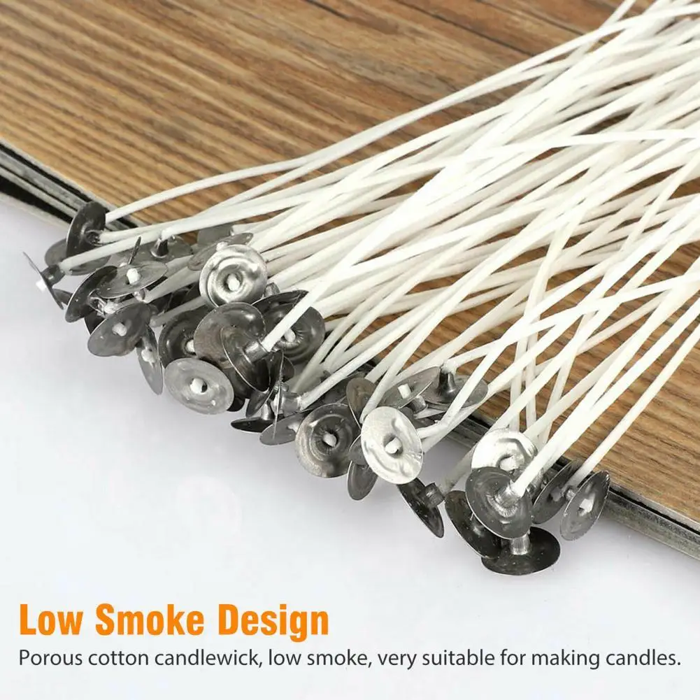 100Pcs/Bag 8-20cm Lampwick Safe Low Smoke Cotton Woven Wax Core DIY Candle Making Pre-waxed Wicks For Home Party Supplies