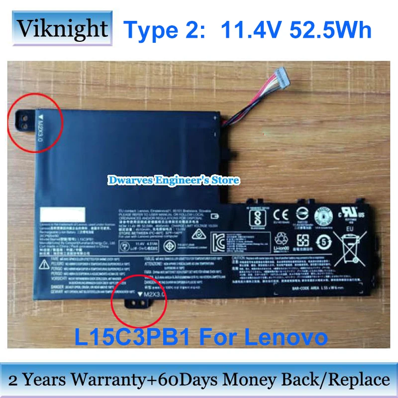 11.4V 52.5Wh L15C3PB1Battery For Lenovo Yoga 520-14isk 520-14ikb 520-14ast Series IdeaPad 520s FLEX4-1470 Laptop Battery