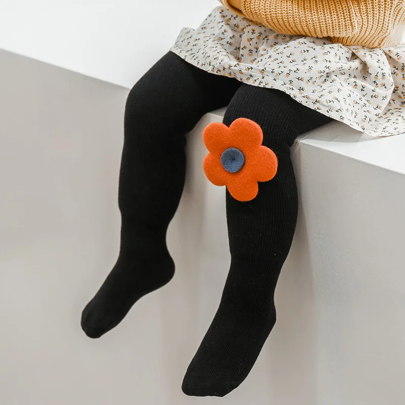 Criança meninas inverno meia-calça crianças térmica grosso veludo quente bonito calças crianças flores brancas princesa collants acessórios do bebê