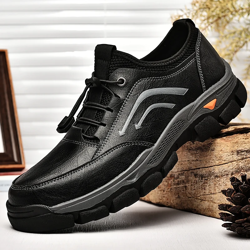 

Men's leather shoes fashion tide spring and autumn outdoor anti-skid breathable business shoes plus size soft sole casual shoes