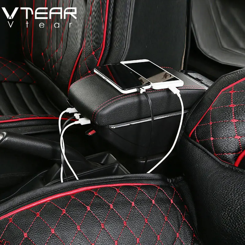 Vtear For Toyota Aygo BJ armrest arm rest leather storage box center censole interior parts accessories decoration car styling