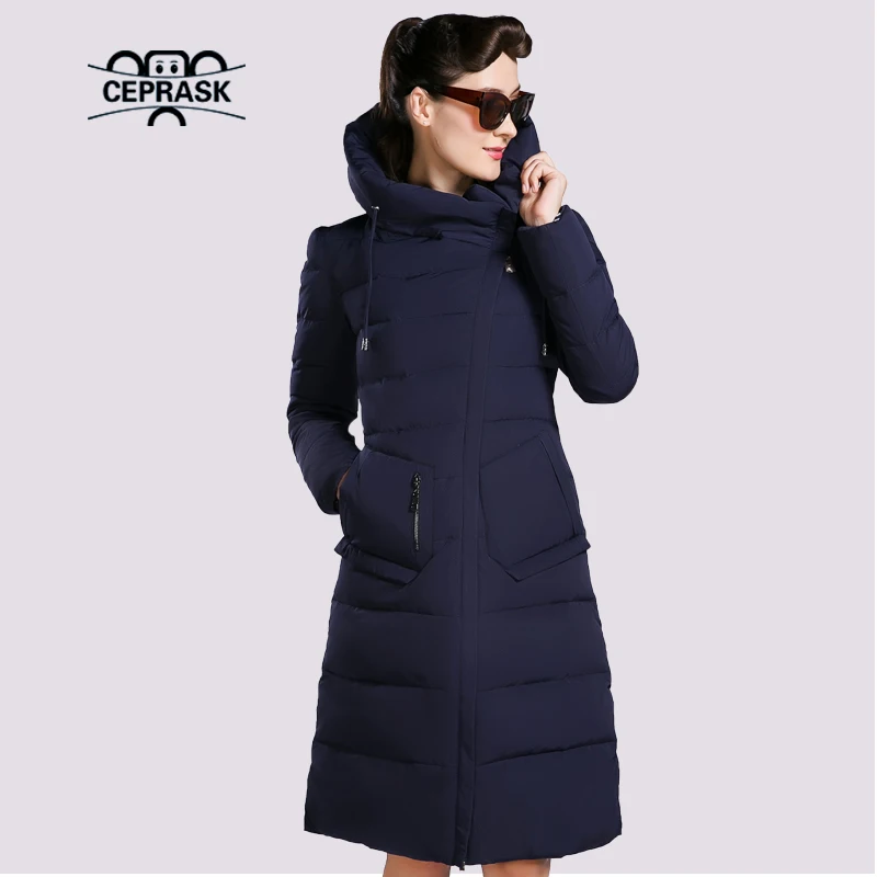 CEPRASK 2023 New Winter Jacket Women Parka Outerwear Long Fashionable Women's Winter Coat  Hooded High Quality Warm Down Jacket