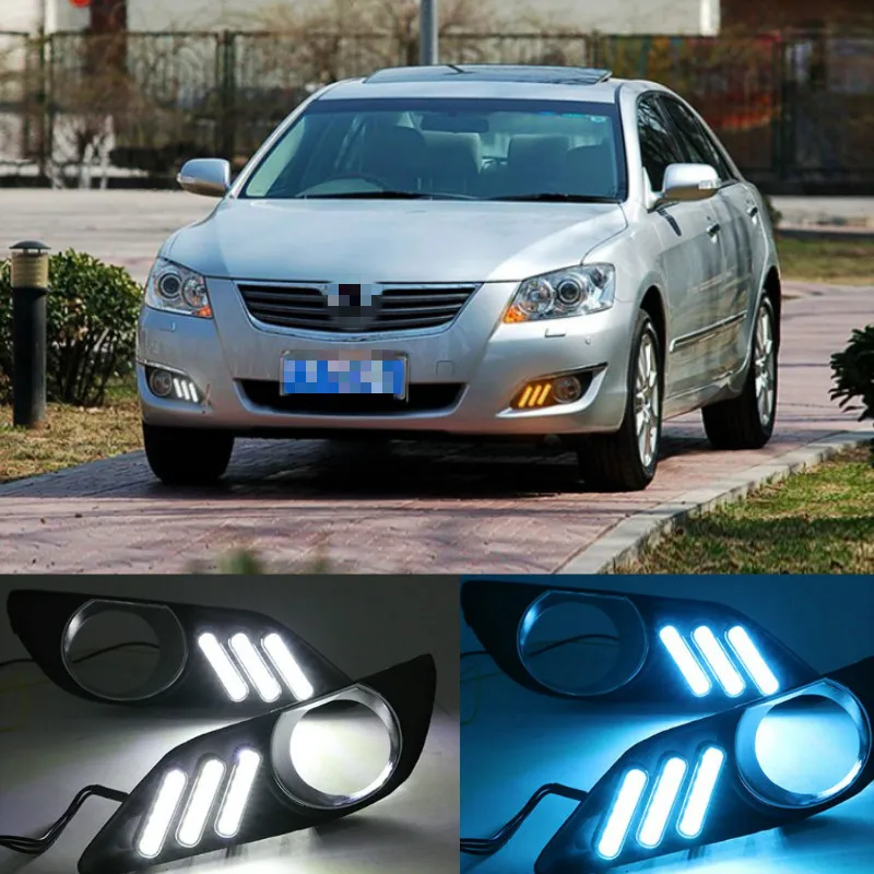 2PCS  LED Daytime Running Light For Toyota Camry 2006 2007 2008  DRL Cover Fog Lamp Car-Styling External Front Fog Lamp