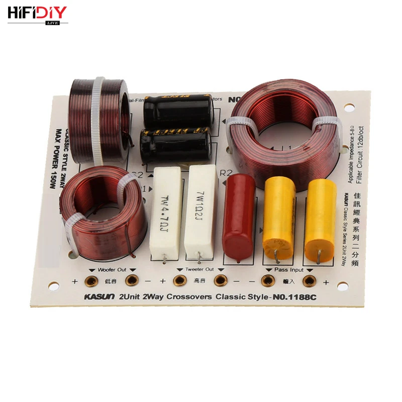 HIFIDIY LIVE 1188C 2 Way 2 speaker( Treble tweeter + bass) Unit HiFi home Speakers audio  Frequency Divider Crossover Filters