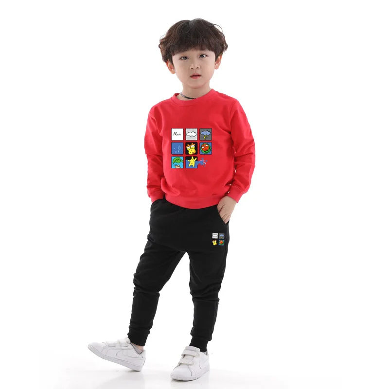 

Kids Clothes Boys Sets Children's Clothing Spring Autumn Long Sleeve Sweater Trousers Suit Casual Cartoon Cotton Clothes Student