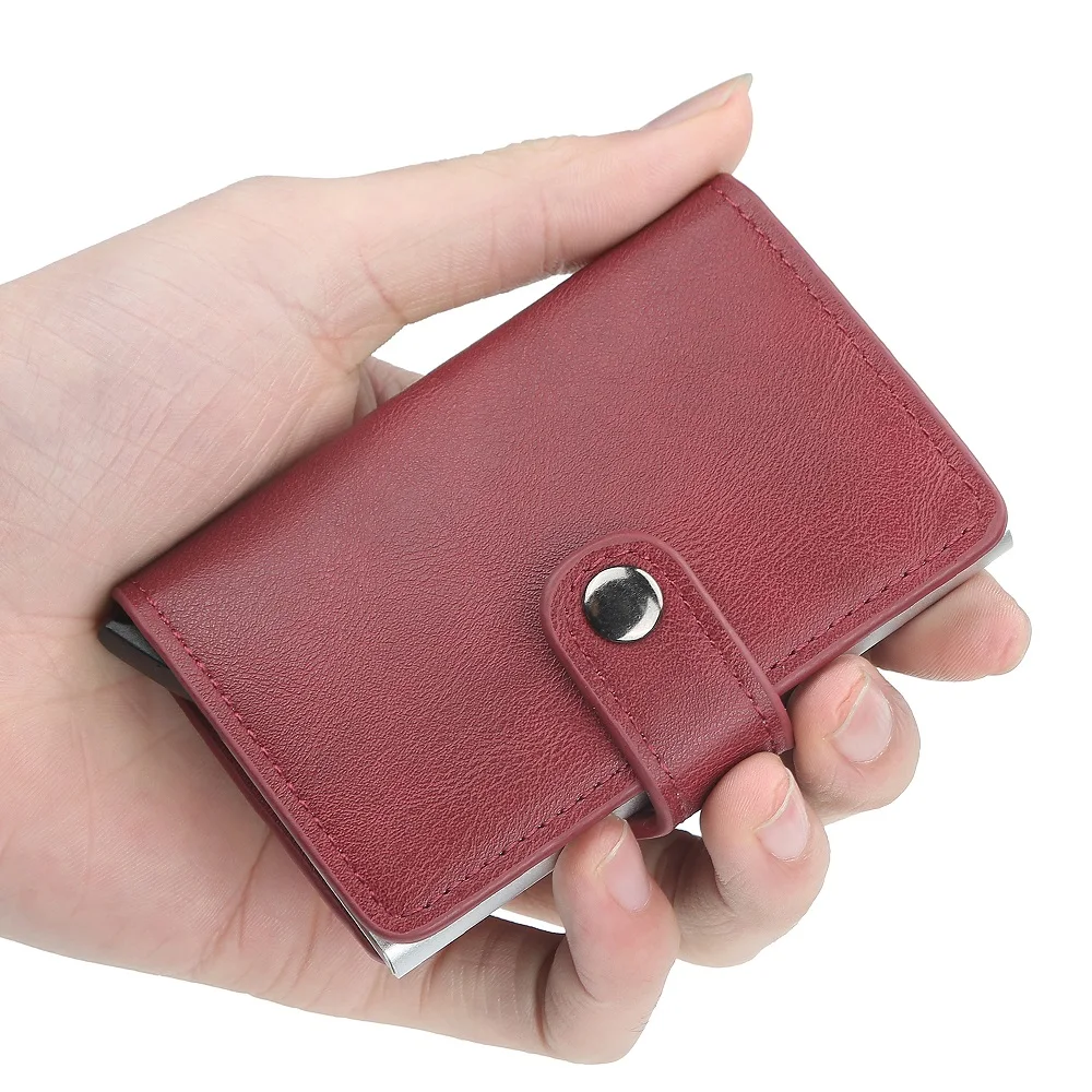 

New Automatic Wallet Aluminum Alloy Card Case Anti-Degaussing Anti-Theft RFID Aluminum Bank Credit Card