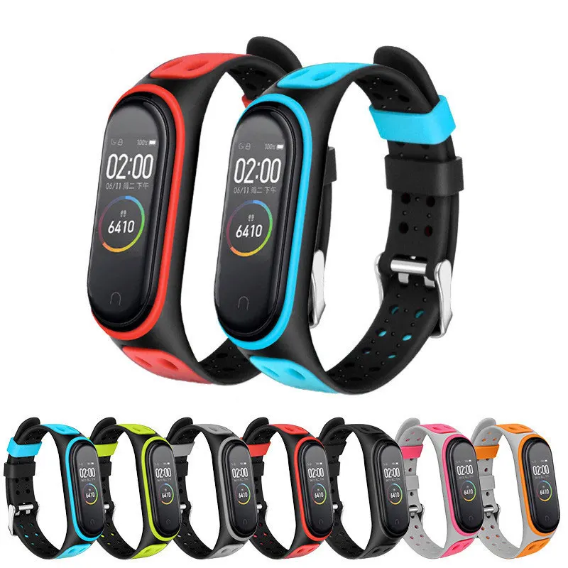 Silicone Smart watchband for xiaomi mi band 7 6 5 4 Wristband Mi band  replacement belt correa for XIOmi mi band 3 4 5 bracelet