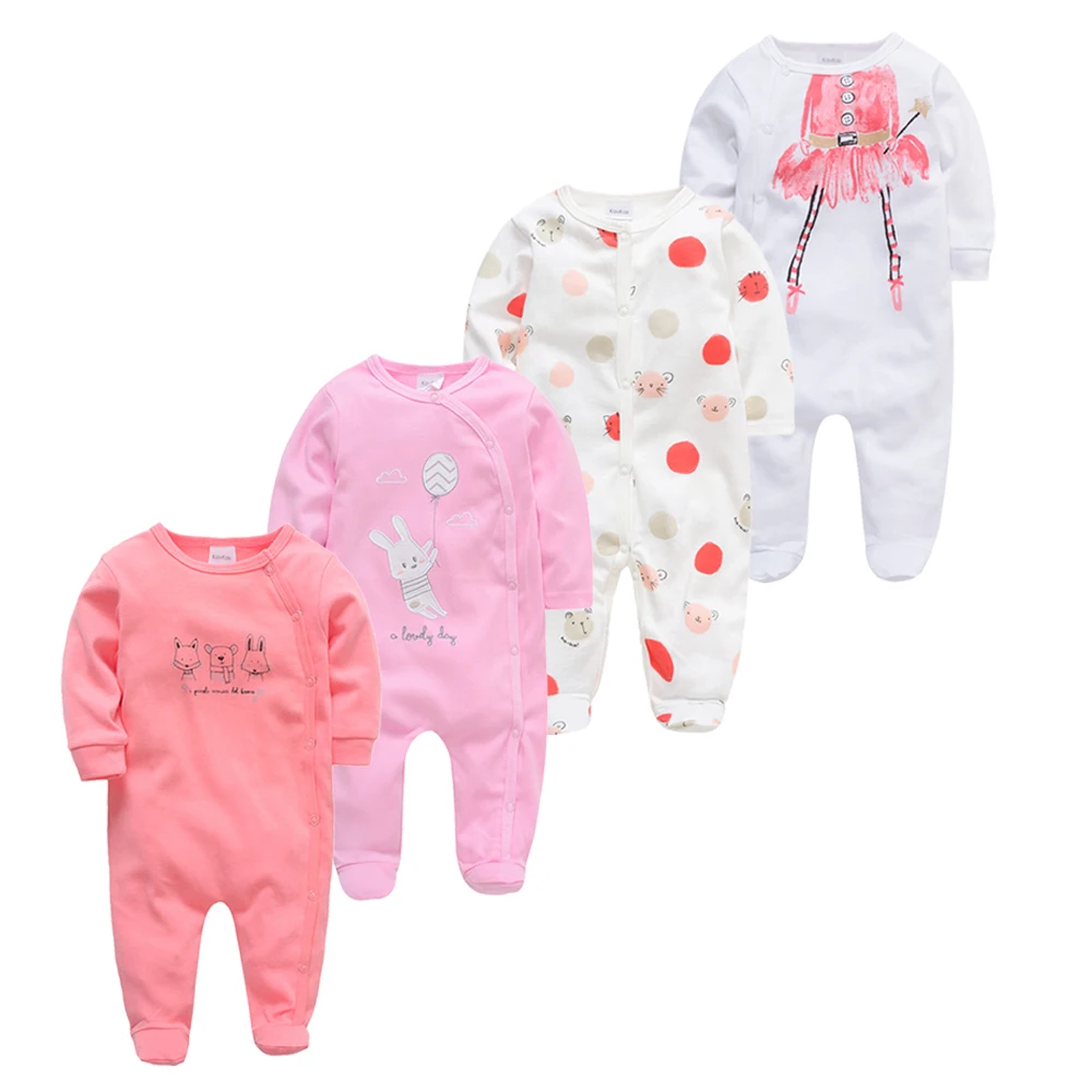 2022 3 4 sztuk/partia Baby Rompers roupa de bebe noworodka dziewczyna chłopiec ubrania 100% bawełna 0-12 miesięcy zima jesień kombinezon dla