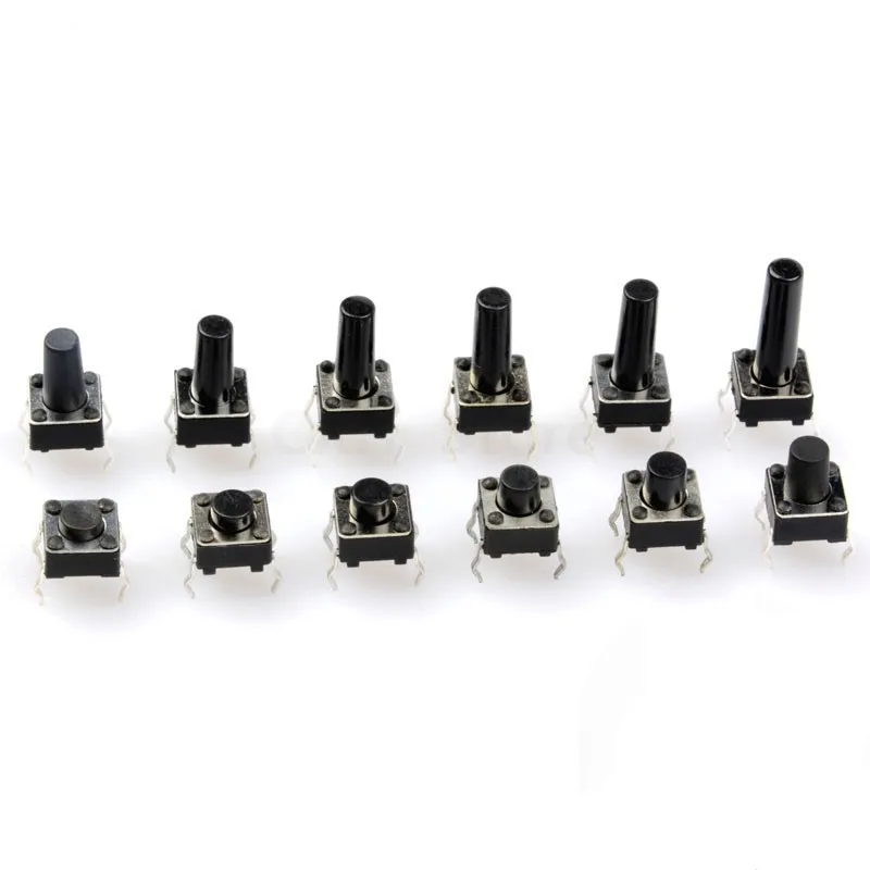 50 pz 6 x6x5/4.3/5.5/6/7/8/9/10/13MM interruttore tattile interruttore a pulsante 12V rame 4pin DIP Micro interruttore per TV/giocattoli/pulsante