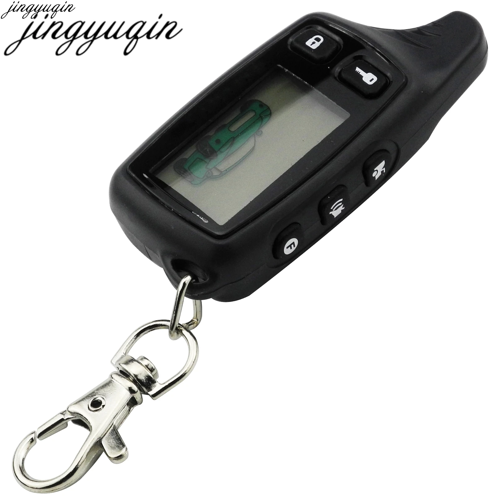 

Jingyuqin Remote Control Keychain Fob for Russian Version Tomahawk TW9010 two way car alarm system Tomahawk TW-9010 Key Chain