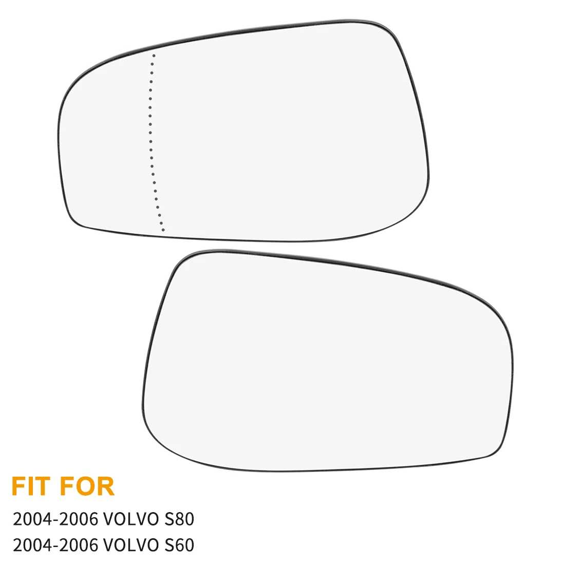 X Autohaux Mirror Glass Heated With Backing Plate Side Rear View Mirror Glass For 2004-2006 VOLVO S80 S60