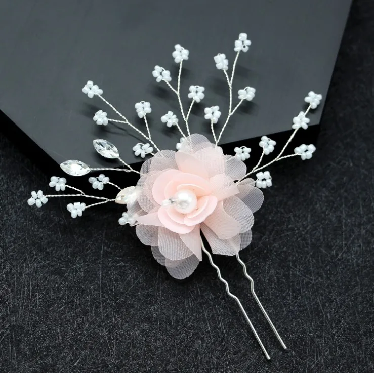 Flower Hairpins para Mulheres e Meninas, Pinos De Cabelo De Casamento, Acessórios De Jóias, Clipes De Cabelo Da Moda, Penteados De Noiva, 1PC