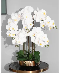 1 Set High Grade Artificial Orchids Arrangement Latex 3Dprint Real Touch Large Size Luxury Table Flower Home Hotel Decor No Vase