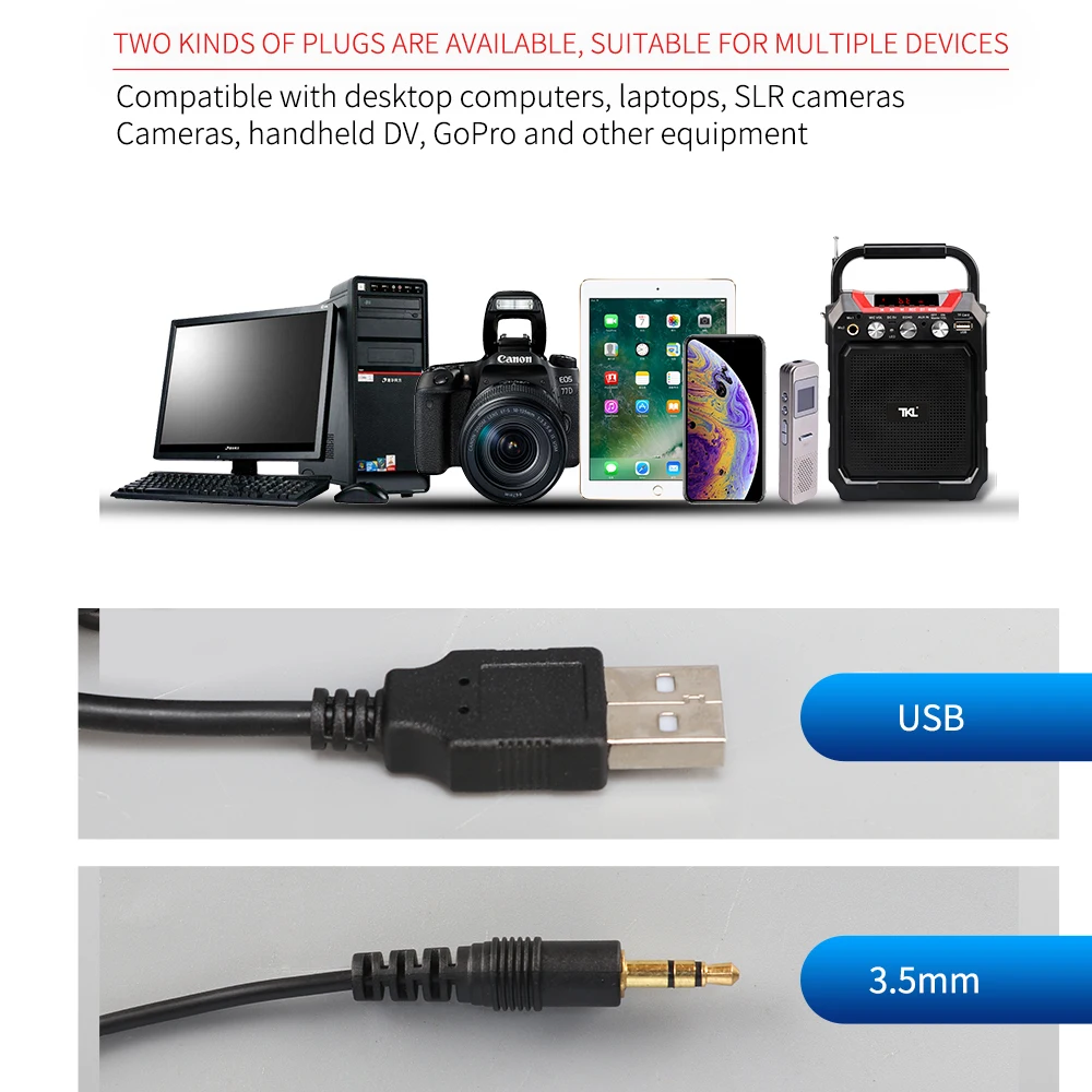 TKL USB مكثف ميكروفون متعدد الاتجاهات منضدية ميكروفون لاجتماع الكمبيوتر المحمول صوت ميكروفون لاقط مباشر