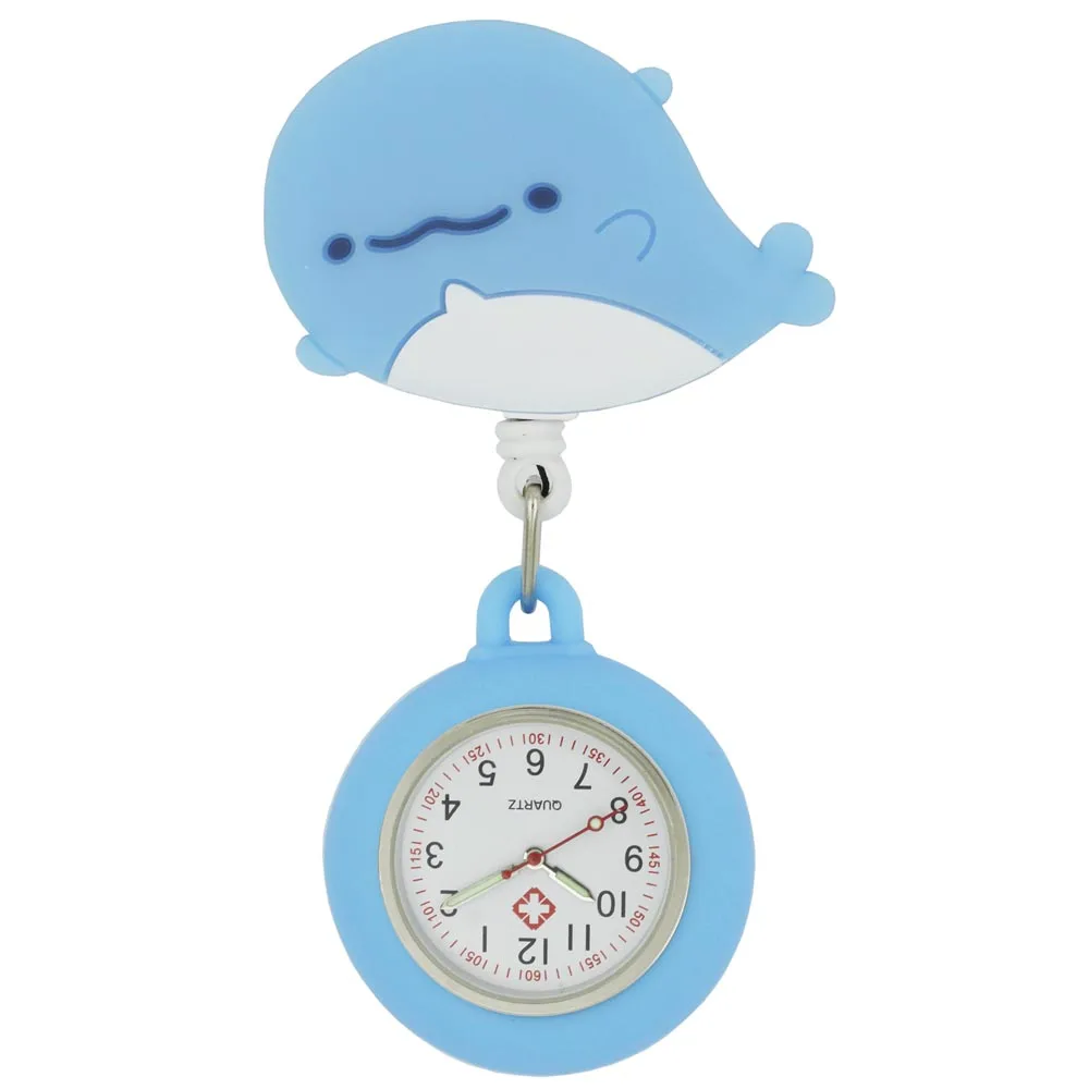 Cute Retractable Nurse Watch with Second Hand for Doctors And Nurses Clip-on Hanging Lapel Watch Cartoon Design Fob Pocket Watch