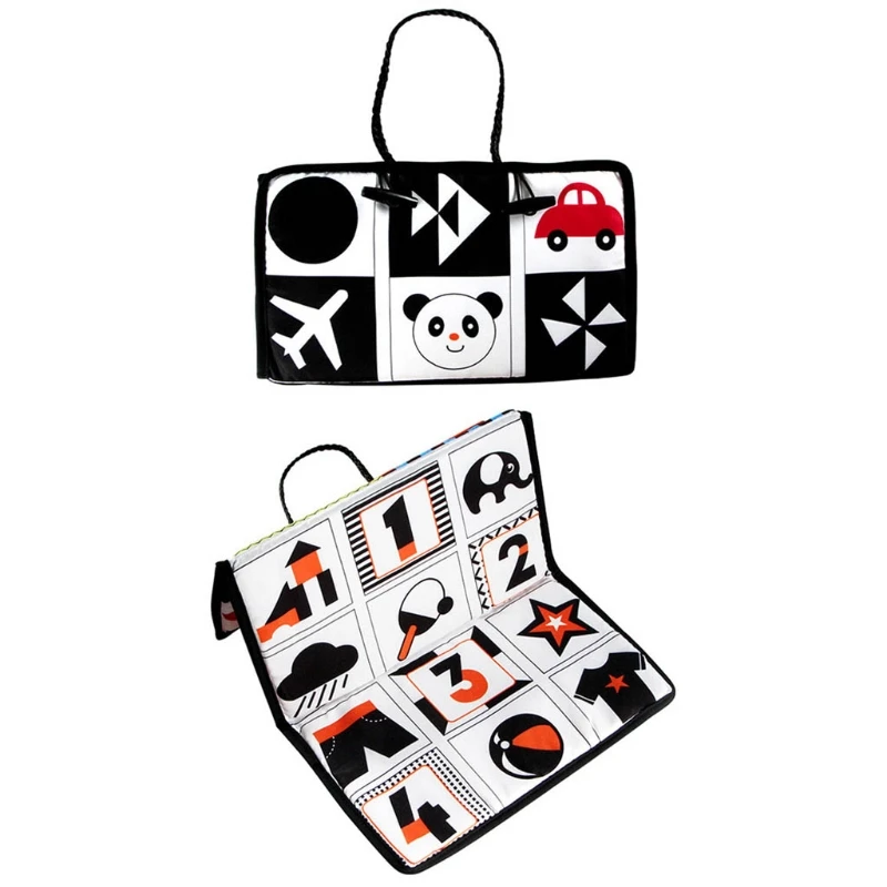 Asiento de coche de bebé para viaje, espejo plegable colgante, dibujos animados, juguetes de aprendizaje, D5QA