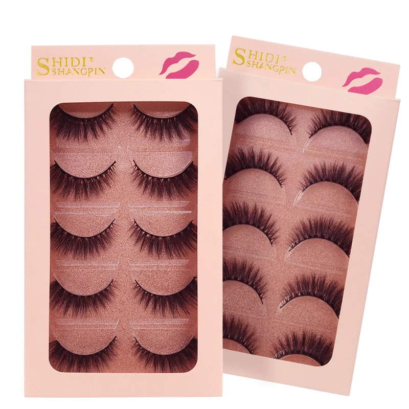 50 Pairs Mink Eyelashes Wholesale Natural Long Faux 3d Mink Lashes Makeup False Eyelashes Full Strip Lashes Fluffy Fake Lashes