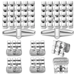HAWSON Square Metal Cufflinks Tuxedo Studs Sets Simple Men's French Shirt Jewelry Cuff Engraved Packed with Box mens cuff links