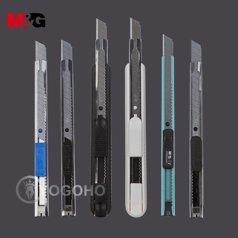 M&G Aluminum Alloy Utility Knife Gold knife Metal Blade Self-Locking design Sharp Angle With Fracture Knife Cutter Home Office