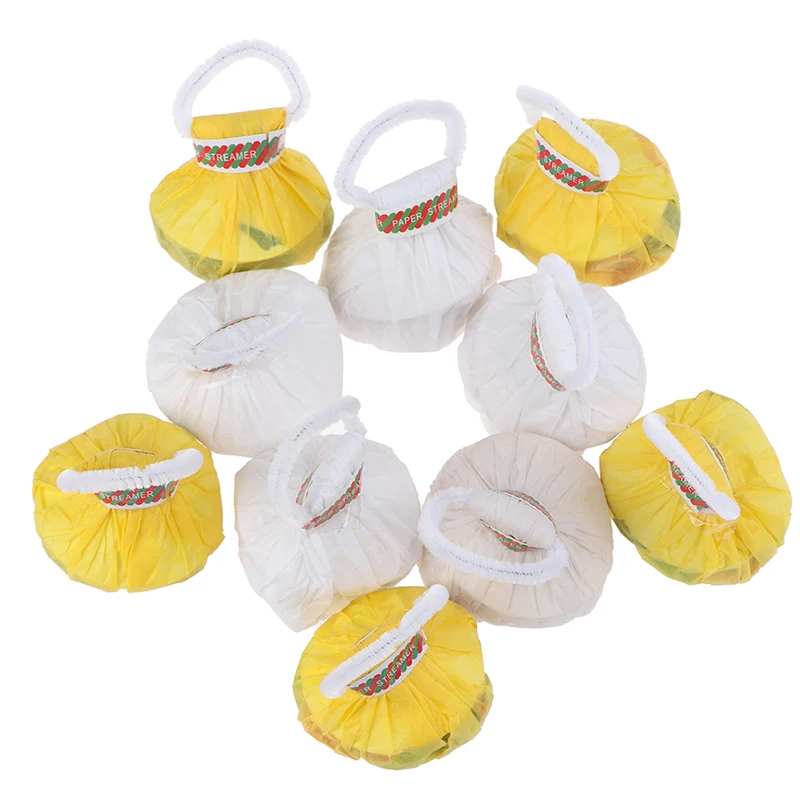 Spider Silk Throw Streamers - White/Color (Cup Style 5 pieces pack 30 strands),Magic Trick,Stage Magic Props Gimmicks