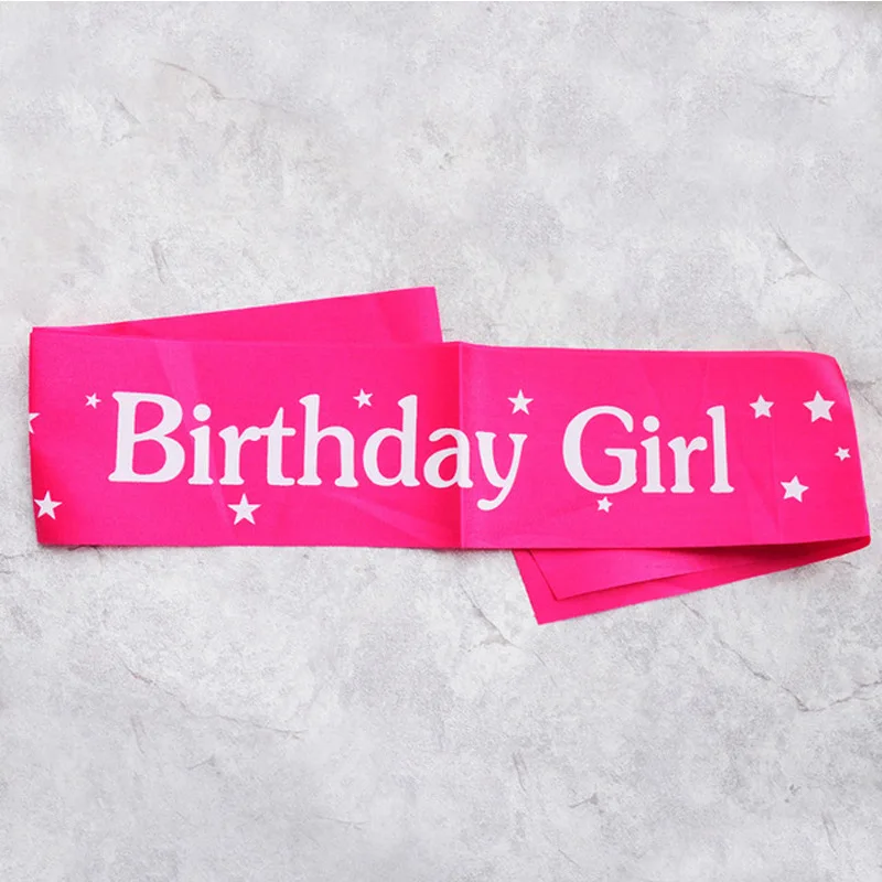 Birthday Girl Glitter Satin Sash Mermaid Birthday Girl Ribbons Shoulder Girdle Party Supplies Fashion Decoration Accessories