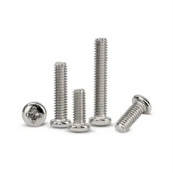 10/50 M2 M2.5 M3 M3.5 M4 M5 M6 M8 A2 304 Stainless steel Cross Round Phillips Pan Head Screw Bolt Dia 2 3 4 5 8mm Length 3-100mm