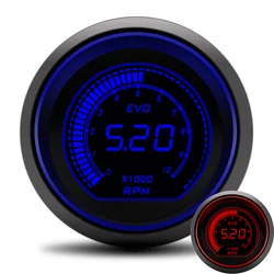 0-10000 RPM Tachometer 52MM Tacho Gauge For Racing Truck Digital RPM Gauge 12V Red Blue LCD LED Display with Car Gauges Pod