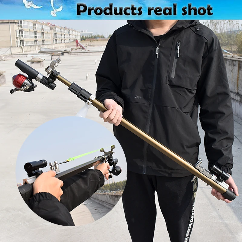 New Telescopic Hunting Slingshot Laser Aiming Catapult Shooting Slingshot Stainless Steel Bow Head Outdoor Accessorie