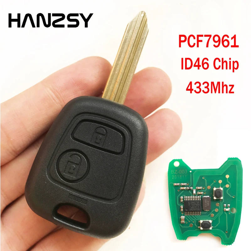 2 przycisk zdalnie sterowany klucz do Citroen Saxo Xsara Picasso Berlingo wymienny kluczyk do samochodu z PCF7961 Chip/433Mhz/SX9 Blade