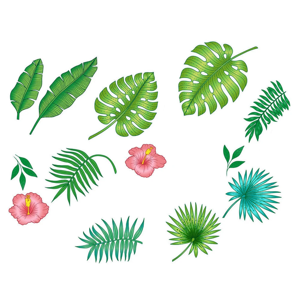 Tropical Palm Leaves and FlowersClear Stamps/Seal For DIY Scrapbooking Card Making Album Decorative Silicone Stamp Craft