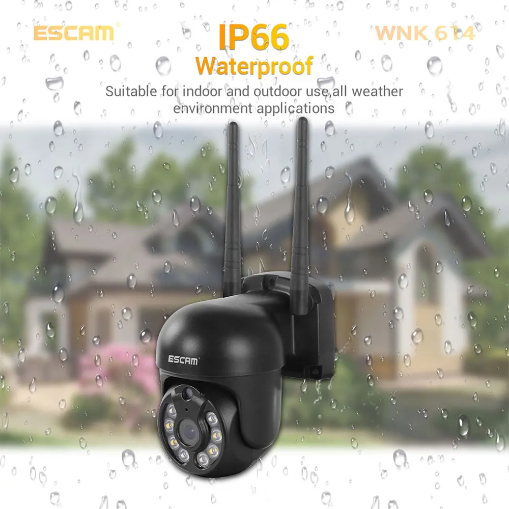 ESCAM – caméra de surveillance extérieure PTZ IP 3MP (WNK614), dispositif de sécurité domestique sans fil, étanche, Kit NVR