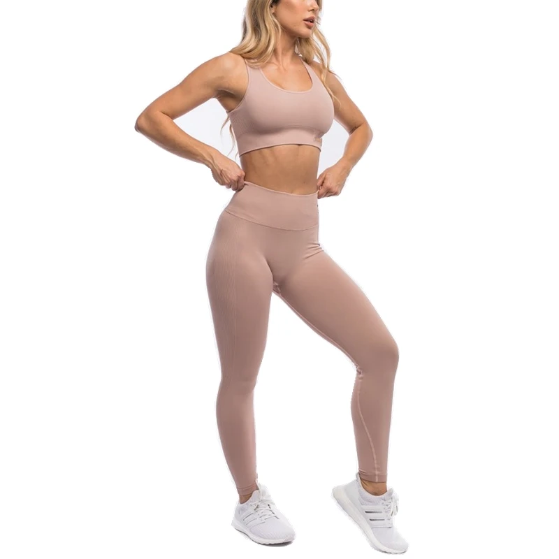 Ensembles de gymnastique sans couture, combinaisons de sport pour femmes, Leggings taille haute, soutien-gorge, vêtements d'athlétisme, de Yoga, survêtement