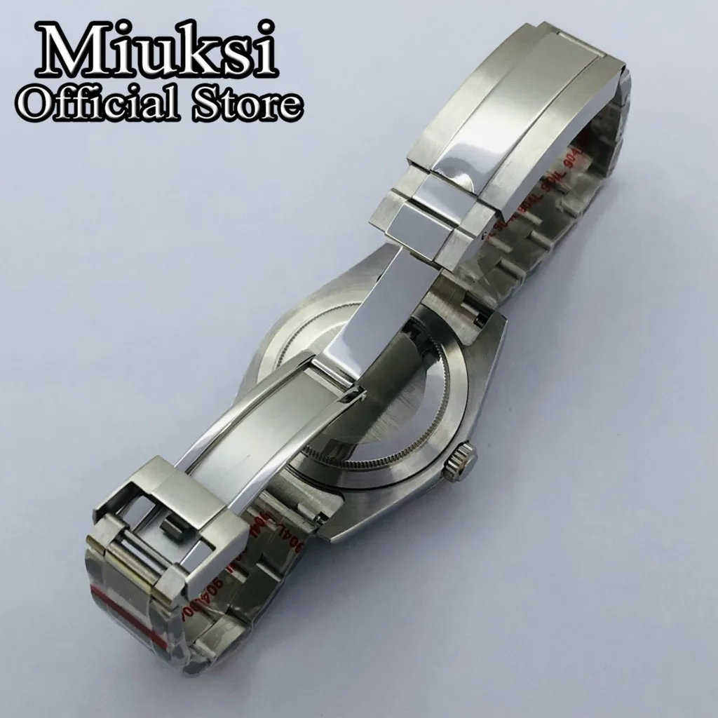 Miuksi 36mm/40mm domed glass silver watch case fit NH35 NH36 ETA2824 2836 Miyota8205 8215 Mingzhu DG2813 3804 PT5000 movement