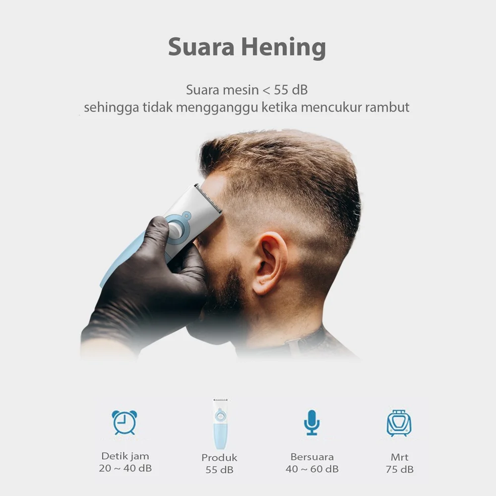 子供のための二重電気バリカン,青,USB,急速充電,低ノイズ,調整可能,洗えるセラミックカッター