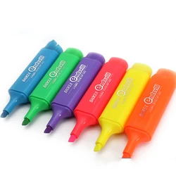 6 color head fluorescent marking highlighter pen Marker Pens Markers Painting Drawing Stationery Office school supplies Writing