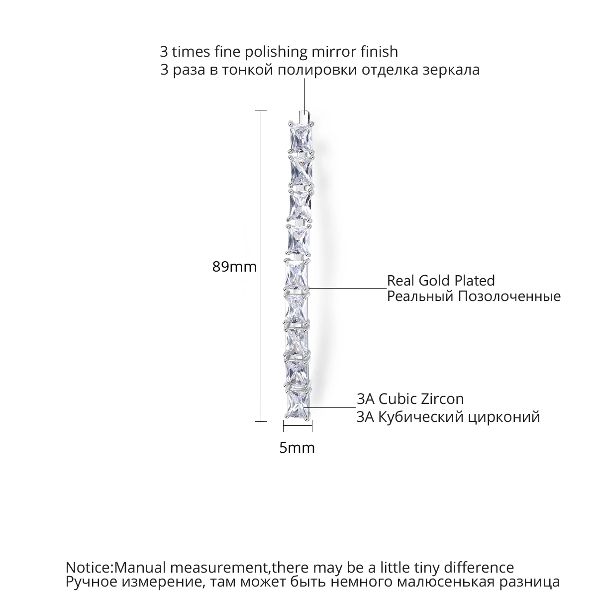LUOTEEMI High Quality New Cubic Zirconia Hair Pins Fashion Stunning Sqaure Shape Temperament Accessories for Bridal Wedding Gift