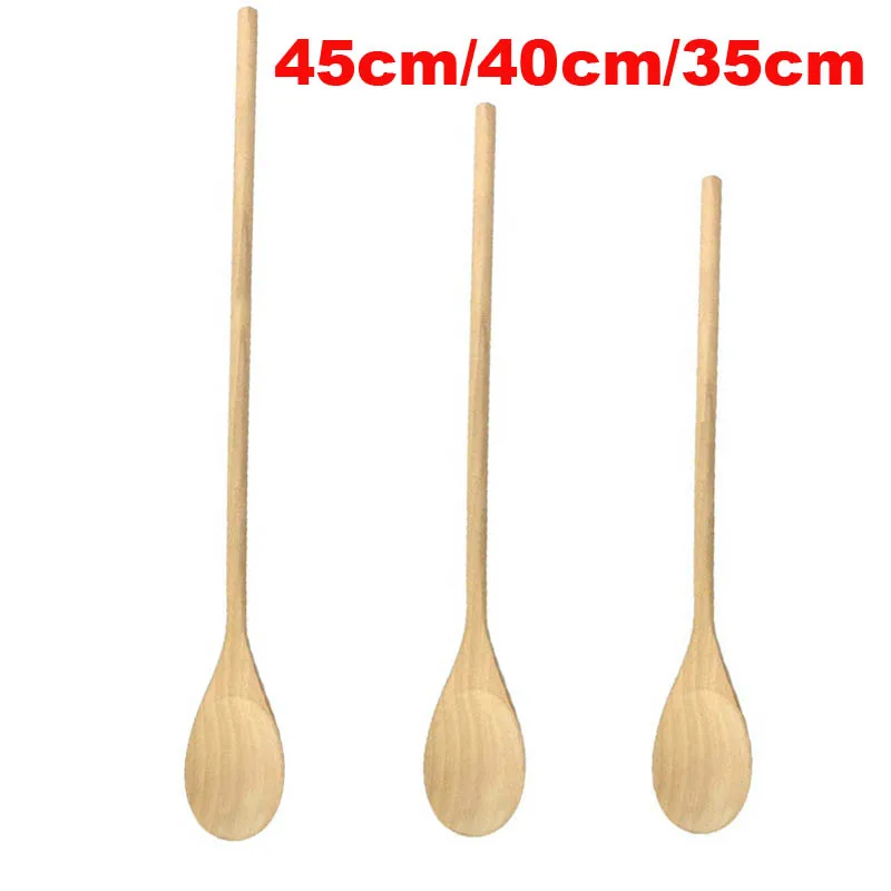 

Wooden Bamboo Extra Long Handle Big Large Spoons 35cm/40cm/45cm Natural Wood Utensils for Cooking Mixing Stirring Tools